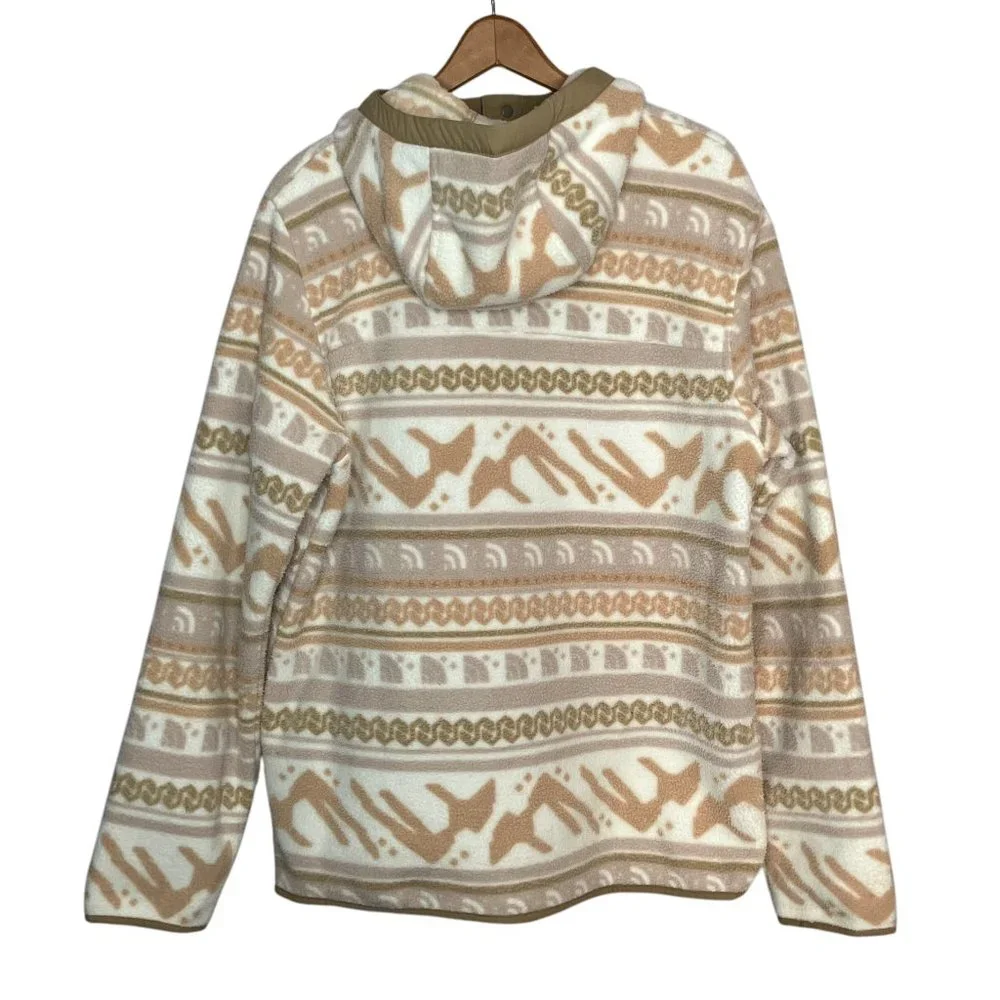 The North Face Men's Medium M Campshire Gardenia‎ Fleece Half Snap Pullover Hood